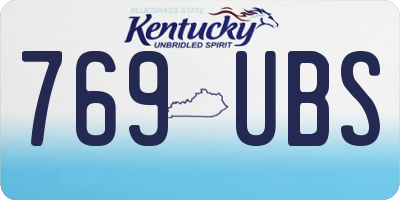 KY license plate 769UBS