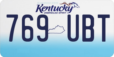 KY license plate 769UBT