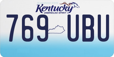 KY license plate 769UBU