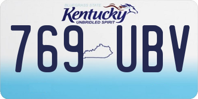 KY license plate 769UBV