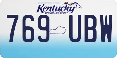 KY license plate 769UBW