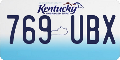 KY license plate 769UBX