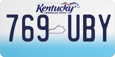 KY license plate 769UBY