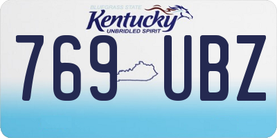 KY license plate 769UBZ