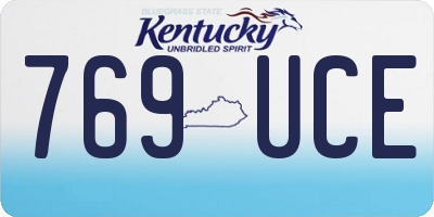 KY license plate 769UCE