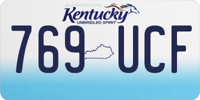 KY license plate 769UCF