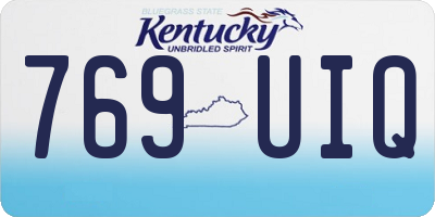 KY license plate 769UIQ