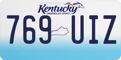 KY license plate 769UIZ