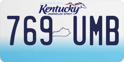 KY license plate 769UMB