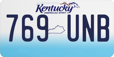 KY license plate 769UNB