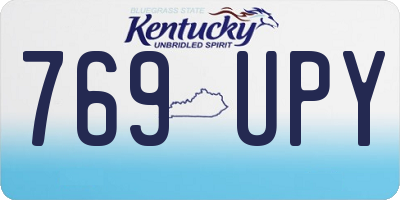 KY license plate 769UPY