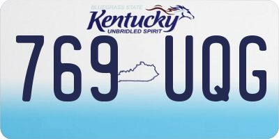 KY license plate 769UQG