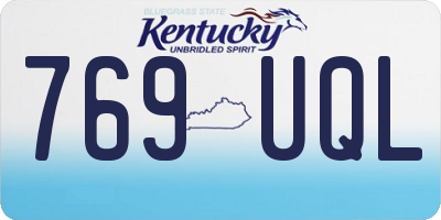 KY license plate 769UQL