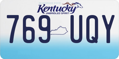 KY license plate 769UQY