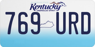 KY license plate 769URD