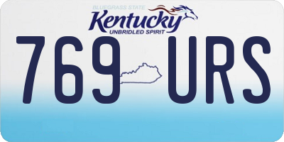 KY license plate 769URS