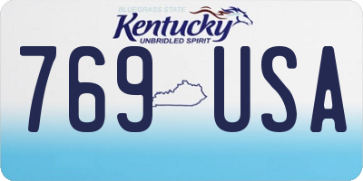 KY license plate 769USA