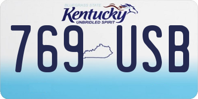 KY license plate 769USB