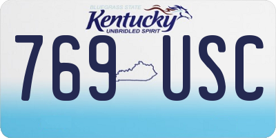 KY license plate 769USC