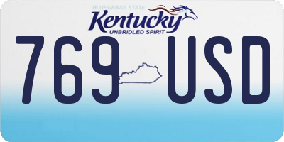 KY license plate 769USD