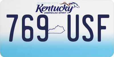 KY license plate 769USF