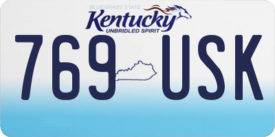 KY license plate 769USK