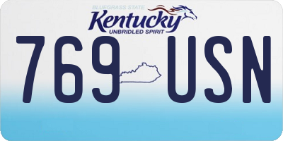 KY license plate 769USN