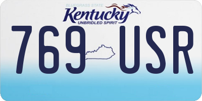 KY license plate 769USR