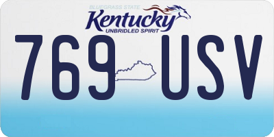 KY license plate 769USV