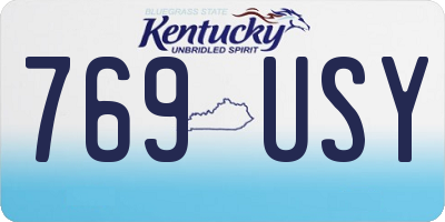 KY license plate 769USY