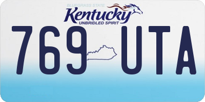 KY license plate 769UTA