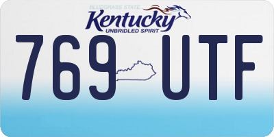 KY license plate 769UTF