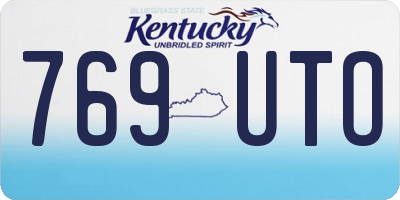 KY license plate 769UTO