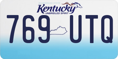 KY license plate 769UTQ