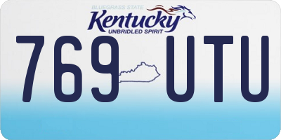 KY license plate 769UTU