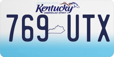 KY license plate 769UTX