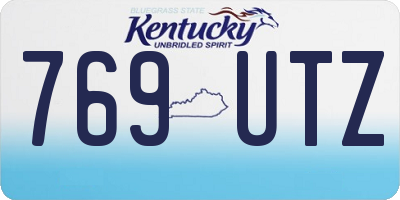 KY license plate 769UTZ