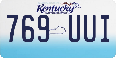 KY license plate 769UUI