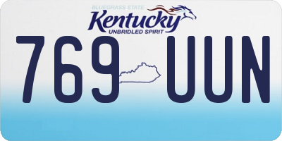 KY license plate 769UUN