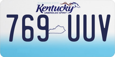 KY license plate 769UUV