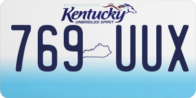 KY license plate 769UUX