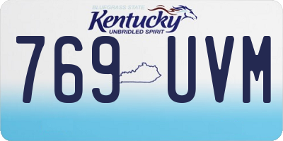 KY license plate 769UVM
