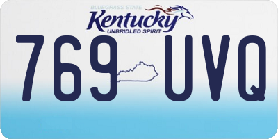 KY license plate 769UVQ