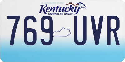 KY license plate 769UVR