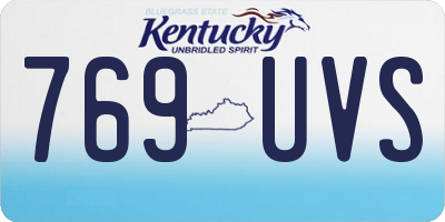 KY license plate 769UVS