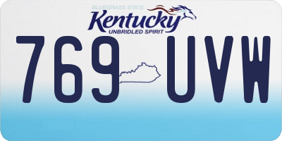KY license plate 769UVW