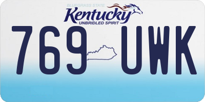 KY license plate 769UWK