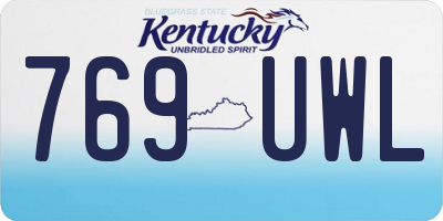 KY license plate 769UWL