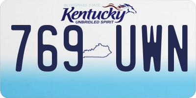 KY license plate 769UWN