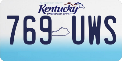 KY license plate 769UWS